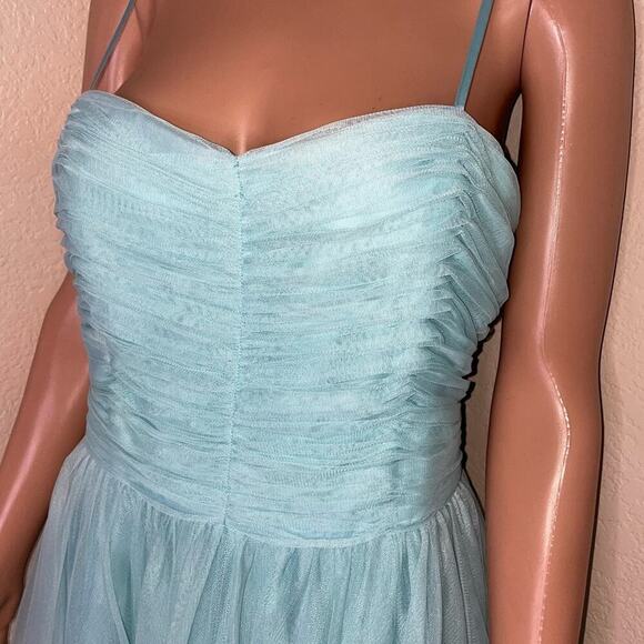 Pearl Georgina Chapman Mint Blue Prom Dress Evening Gown Formal sweetheart SZ 12 - Picture 4 of 11
